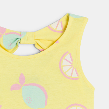 قميص داخلي مطبوع عليه صورة الليمون، أصفر اللون للفتيات